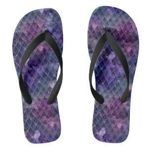 Glanzende Paarse Ombre & Glitterende Dragonschubbe Teenslippers