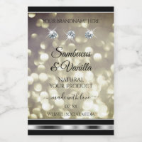 Glanzende platina glans productlabels diamanten