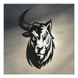 Glanzende poster - half stier half tijger perfect poster