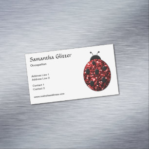 Glanzende rode glitters Lieveheersbeestje Lievehee Magnetisch Visitekaartje