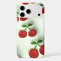 Glanzende Rode Kersen – 3D Esthetische iPhone Hoes