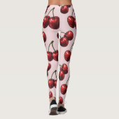 Glanzende rode kersen Retro Glam "Juicy & Sweet" Leggings (Achterkant)