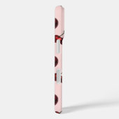 Glanzende rode kersen roze retro Case-Mate iPhone case (Achterkant / Rechts)