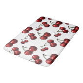 Glanzende rode kersen Witte Retro Glam Badmat (Gekanteld)