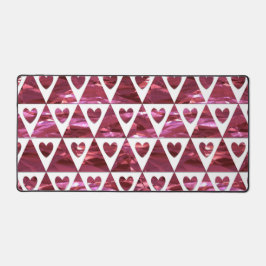 GLANZENDE RODE VALENTIJN HARTEN & DRIEHOEKEN BUREAUMAT