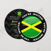 Glanzende ronde Jamaicaanse vlag Kaart (Voorkant / Achterkant)