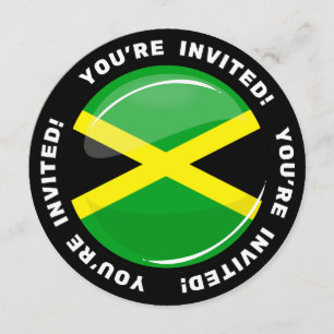 Glanzende Ronde Jamaicaanse Vlag Kaart