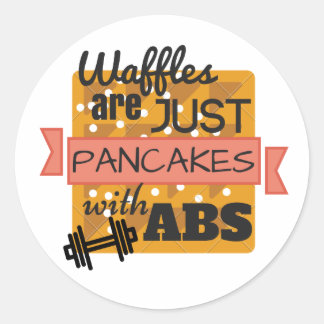 Glanzende ronde Sticker - Workout Waffles