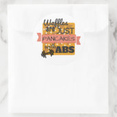 Glanzende ronde Sticker - Workout Waffles (Tas)