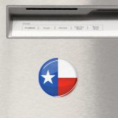 Glanzende ronde Texaanse vlag Magneet (Insitu (Vaatwasser))