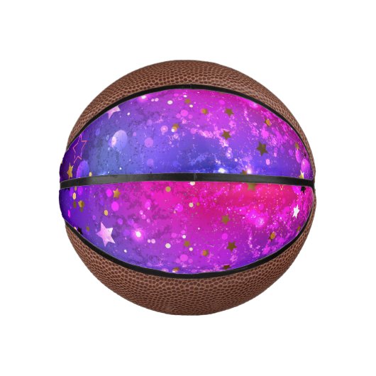 Glanzende roze blauwe achtergrond basketbal (Voorkant)