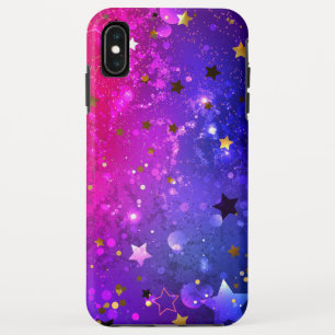 Glanzende roze blauwe achtergrond iPhone XS max hoesje