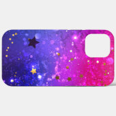 Glanzende Roze Blauwe Achtergrond Case-Mate iPhone Case (Achterkant (horizontaal))