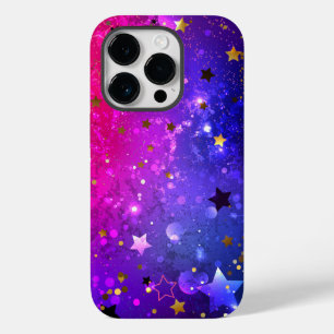Glanzende roze blauwe achtergrond Case-Mate iPhone 14 pro hoesje