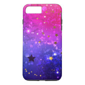 Glanzende roze blauwe achtergrond Case-Mate iPhone case (Achterkant)