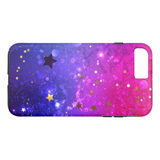Glanzende roze blauwe achtergrond Case-Mate iPhone case (Achterkant (Horizontaal))