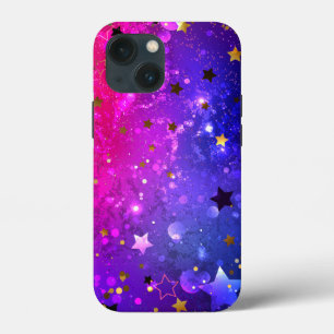 Glanzende Roze Blauwe Achtergrond iPhone 13 Mini Hoesje