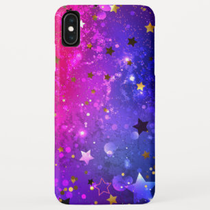 Glanzende roze blauwe achtergrond iPhone XS max hoesje