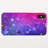 Glanzende Roze Blauwe Achtergrond Case-Mate iPhone Case (Achterkant (horizontaal))