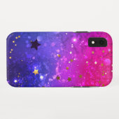 Glanzende Roze Blauwe Achtergrond Case-Mate iPhone Case (Achterkant (horizontaal))