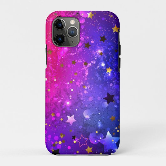 Glanzende roze blauwe achtergrond Case-Mate iPhone case (Achterkant)