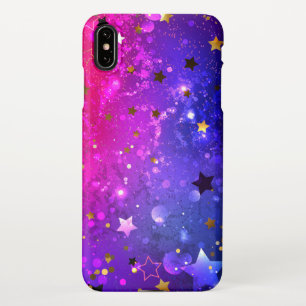Glanzende roze blauwe achtergrond iPhone XS max hoesje