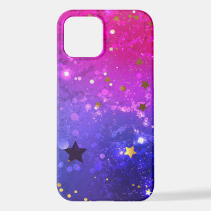 Glanzende roze blauwe achtergrond iPhone 12 hoesje