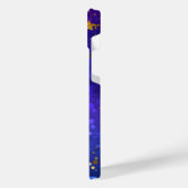 Glanzende roze blauwe achtergrond iPhone hoesje (Linkerkant)