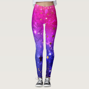Glanzende Roze Blauwe Achtergrond Leggings