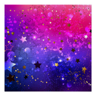 Glanzende Roze Blauwe Achtergrond Perfect Poster