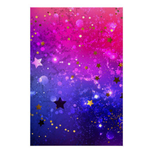 Glanzende roze blauwe achtergrond perfect poster