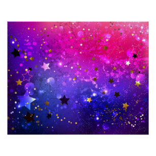 Glanzende Roze Blauwe Achtergrond Perfect Poster