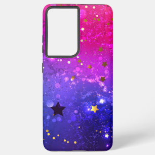 Glanzende roze blauwe achtergrond samsung galaxy hoesje