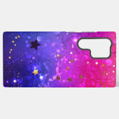 Glanzende roze blauwe achtergrond samsung galaxy hoesje (Achterkant horizontaal)