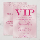 Glanzende Roze Diamanten VIP Kaart (Voorkant / Achterkant)