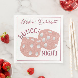 Glanzende Roze Dobbelsteen Bunco Avond Bachelorett Servet