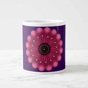Glanzende Roze Fantasie Bloem Abstracte Neon Blo Extra Grote Beker