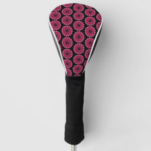 Glanzende Roze Fantasie Bloem Abstracte Neon Blo Golfheadcover