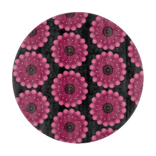 Glanzende Roze Fantasie Bloem Abstracte Neon Blo Snijplank