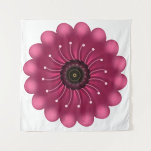 Glanzende Roze Fantasie Bloem   Abstracte Neon Blo Wandkleed