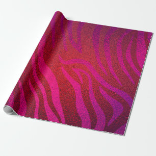 Glanzende roze Glam Zebra Dierenprint Girly Party Cadeaupapier