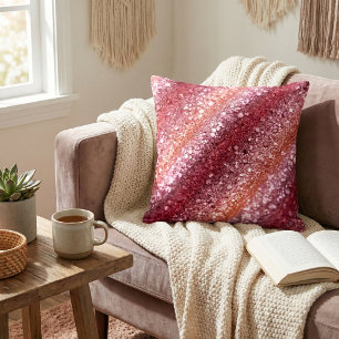 Glanzende Roze Glitter Gradiënt Kussen