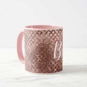 Glanzende Roze Gouden Cirkels Roze Luxe Glans Mok