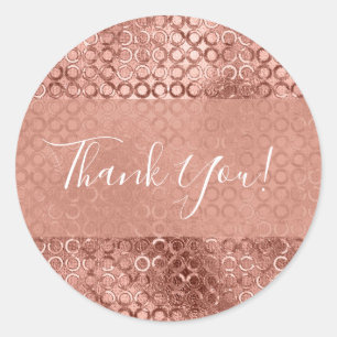 Glanzende Roze Gouden Cirkels Roze Luxe Glans Ronde Sticker