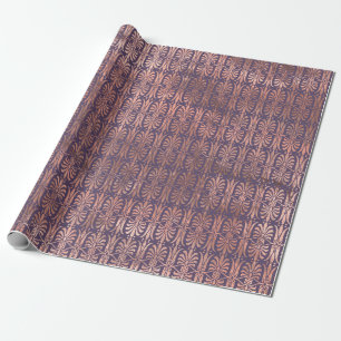 Glanzende Roze Gouden Folie en Lavendel Art Deco Cadeaupapier