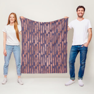 Glanzende roze gouden folie en lavendel penseelstr fleece deken
