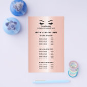 Glanzende roze gouden OGENWIMPERS SALON SERVICE LI Flyer (Enkel)