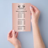 Glanzende roze gouden OGENWIMPERS SALON SERVICE LI Flyer (Hand)