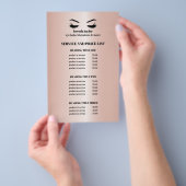 Glanzende roze Gouden WIMPERSALON SERVICE LIJST Flyer (Hand)