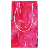 Glanzende roze Merry Christmas Gift Bag Custom Klein Cadeauzakje (Voorkant)